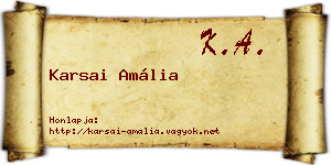 Karsai Amália névjegykártya